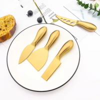 4Pcs Cheese Tool Gold Cheese Slicer Cutter Knife Creative Cheese Graters Kitchen Tools Cake Spatula Butter Knife Cheese Set