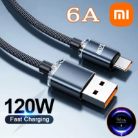 Xiaomi 120W 6A Fast Charge Cable USB Type C Super Fast Charging Data Cables For Samsung Realme Xiaomi Huawei Oneplus POCO OPPO