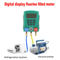 Digital refrigeration vacuum gauge manifold air conditioning tester instrument temperature vacuum pressure