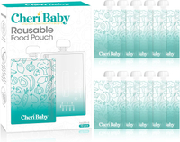 CheriBaby Reusable Baby Food Pouches for Toddlers – 10 Packs BPA Free Plastic Food Safe Freezer Safe