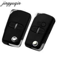 jingyuqin 10pcs Modified Flip Car Key Case For Mitsubishi Pajero Sport Outlander Grandis LANCER-EX ASX 2/3BTN Remote Fob Shell