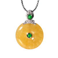 【Fubibaoding jeweler 富璧寶鼎珠寶】帝王黃冰糯翡翠平安扣墜(天然A貨 18K金 冰糯種 翡翠 保平安)