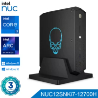 Intel NUC 12th NUC12SNKi72 Core i7-12700H Processor Arc A770M 16GB GDDR6 Graphics Thunderbolt 4 Bluetooth 5.2 Game Pc Desktop