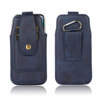 Leather Wallet Belt Clip Phone Case Men Waist Bag For Vivo X70 X60 X50 Pro Plus V23 E V21 V20 Y11 Y12 Y17 Holster Pouch Cover
