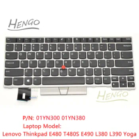 01YN300 01YN380 Silver Original New For Lenovo Thinkpad E480 T480S E490 L380 L390 Yoga US Keyboar