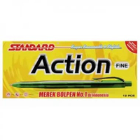 PULPEN STANDARD AE7 ACTION OIL GEL BIRU / HITAM (LSN) Hitam