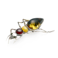 【Amber Felix】琥珀臧吉多色螞蟻墜飾102.43g(琥珀協會認證)