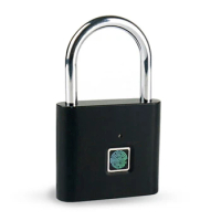 Keyless USB Charging Fingerprint Lock Smart Padlock Door Lock Portable Anti-Theft Fingerprint Padlock Black