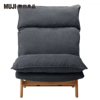 【MUJI 無印良品】高椅背和室沙發/1人座/水洗棉帆布/灰色(大型家具配送)
