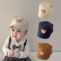 【Baby童衣】兒童小熊素面鴨舌帽 可愛造型耳朵帽 男女童棒球帽 遮陽帽 89020