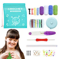 Crochet Beginner Kit Wool Needle Felting Starter Kit Crochet Tool Set DIY Needle Felting Supply for Boys Girls DIY Craft Animal
