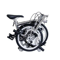16/20 Inch Ultralight Titanium Alloy Collapsible Bicycle Outer Cable Routing Commuting Folding Bike with C/DIsc Brake