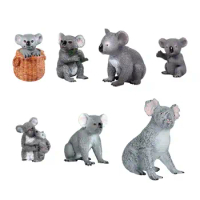 Garden Forest Ornament Simulation Koala Figurine for Photo Props Cake Toppers Party Decoration Micro Landscape Bath Toys