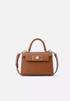 FION Stars Leather Top Handle Bag Brown Small