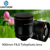 Lightdow Telephoto Camera Lens 900mm F8.0 Mirror Lens for Canon T3 T5 T6i Nikon D3500 D850 D610 D5600 Sony Pentax Olympus Camera