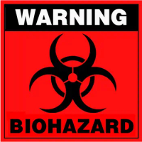 1 inch Biohazard Danger Safety Warning Label Fluorescent Red Biohazard Symbol Sticker Large Hazardous Waste Hazard Safety Decal