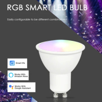 Tuya Wifi LED Spot Light Bulb 5W Gu10 Tuya Wifi Smart Light Bulb RGB+CCT Gu10 Smart Bulb