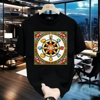 Kaos fashion katun murni, santai dan trendi, motif kompas dewa kecil, kaos lengan pendek, lembut dan