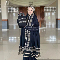 Mukena Arafah For Ihram Potongan Berlengan Rayon Premium Renda Tile 2 Layer Jumbo