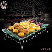 亞克力刺身壽司自助餐甜品糕點盤長方水果盤蛋糕點心面包展示盤