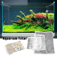 20 Pcs/Set Aquarium Filter Bag Fish Tank Mesh Bag Zipper Net Pond For Bio Ball Active Carbon Isolation Storage Filter Bag