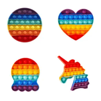 Sensory Toys Rainbow Pop Push Bubble Fidget Toy Antistress Toy Autism Adults &amp; Children Needs Squishy Stress Reliever Kawaii Toy
