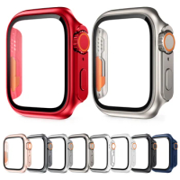 Change To Ultra Cover For Apple Watch Series 7 41mm 45mm Bumper Tempered Glass Film Case iWatch 6 5 4 38/42mm 40/44mm Protective