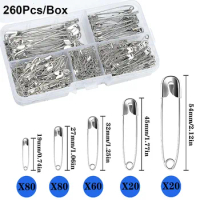 Safety Pins Assorted, 340 PCS Nickel Plated Steel Large Safety Pins Heavy  Duty, 5 Different Sizes Safety Pin, Safety Pins Bulk - AliExpress