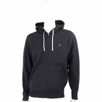 Polo Ralph Lauren 大馬刺繡細刷毛內裡黑色棉質連帽外套(男款)