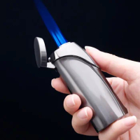 JOBON Rechargeable Gas Hybrid Lighter Personalized Dolphin Smiley Shape Three Straight Blue Flame Touch Cigar Lighter