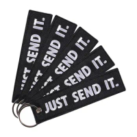 5PCS JUST SEND IT Keychains Luggage Tag Label Car Key Ring Accessories Gift For Men's Car Fashion Key Chain Ring