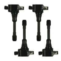 4PCS 22448-ED000 Ignition Coil For 2007-15 Ignition Coil Boots Spark Plug Cap fit for Nissan-JUKE MICRA QASHQAI X-TRAIL TIIDA Re
