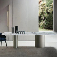 Italian minimalist dining table Modern minimalist natural marble dining table