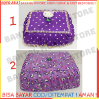 COVER SARUNG TUTUP PENUTUP SAJI KOTAK MEJA MAKAN MAKANAN BONEKA KUCING CAT HELLO KITTY UNGU TUA MUDA