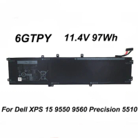 6GTPY 5XJ28 11.4V 97Wh Laptop Battery For DELL XPS 15 9570 9560 7590 Precision 5520 5530 Series