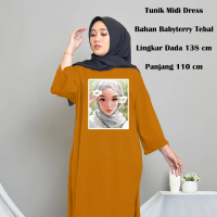 TUNIK BASIC OVERSIZE    / MIDI DRES LD 138 CM /TUNIK JUMBO /TUNIK OVERSIZE WANITA