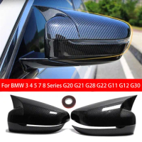 For BMW 3 4 5 7 8 Series G20 G21 G28 G22 G11 G12 G30 G38 Rearview Side Mirror Cover Wing Cap Sticker Door Rear View Case Trim