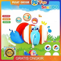 PGTOYS Mainan Lucu Anak Snail Tarik Siput Goyang Jalan Ada Lampu dan Suara Lagu Musik Seru BO90 SIPU