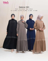 NIBRAS - Selaras 030 Gamis Hitam Wanita Syari Polos Elegan Terbaru 2025 / Dress Muslimah Lengan Panj