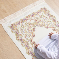 120x70cm Fashion Muslim Qibla Mat Prayer Mat Pilgrimage Carpet Praying Rug Eid &amp; Ramadan Gift Soft Kneeling Praying Carpet
