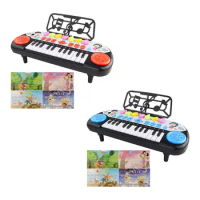 Electronic Keyboard Digital Piano 24 Keys Electronic Piano for Memory Birthday Gift Socialization Enlightenment Confidence