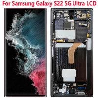 SUPER AMOLED LCD For Samsung S22 Ultra 5G LCD Touch Screen Digitizer Assembly SM-S908B S908 For Sams