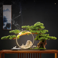 Green Plant Bonsai Ornaments Landscaping Decoration Simulation Tree New Chinese Style Welcoming Pine Entrance Interior Landscape