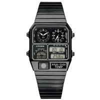 【CITIZEN 星辰】ANA-DIGI TEMP日本星辰時髦風格金屬電子錶(JG2105-93E黑)