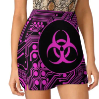 Pink Biohazard (Cybergoth) Light proof trouser skirt dress women summer Female skirt