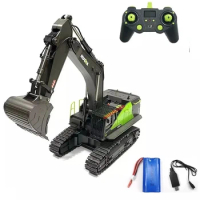 Huina 1593 RC Engineering Truck Machine 2.4G Remote Control Caterpillar Excavator Digger Alloy Tractor Toys Model