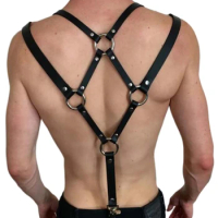 Gay Rave Harness Fetish Leather Harness Belts BDSM Gay Sexual Body Bondage Clothes Straps Male Punk Rave Costumes Sex Toys