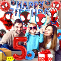 21pcs Marvel Spiderman Superhero Foil Balloons 32inch Red Number Balloons  For Kids Birthday Party Decors Boy