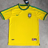 Retro 1998 Brazil Ronaldo R CARLOS Best Home Football Jersey 98 Vintage Shirt Size XXXL XXXXL XXXXL