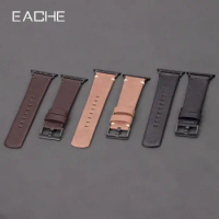 EACHE Correa for Apple Watch Ultra Band 44mm Series 7 8 Se 38mm 42mm High Quality Retro Genuine Leather Strap